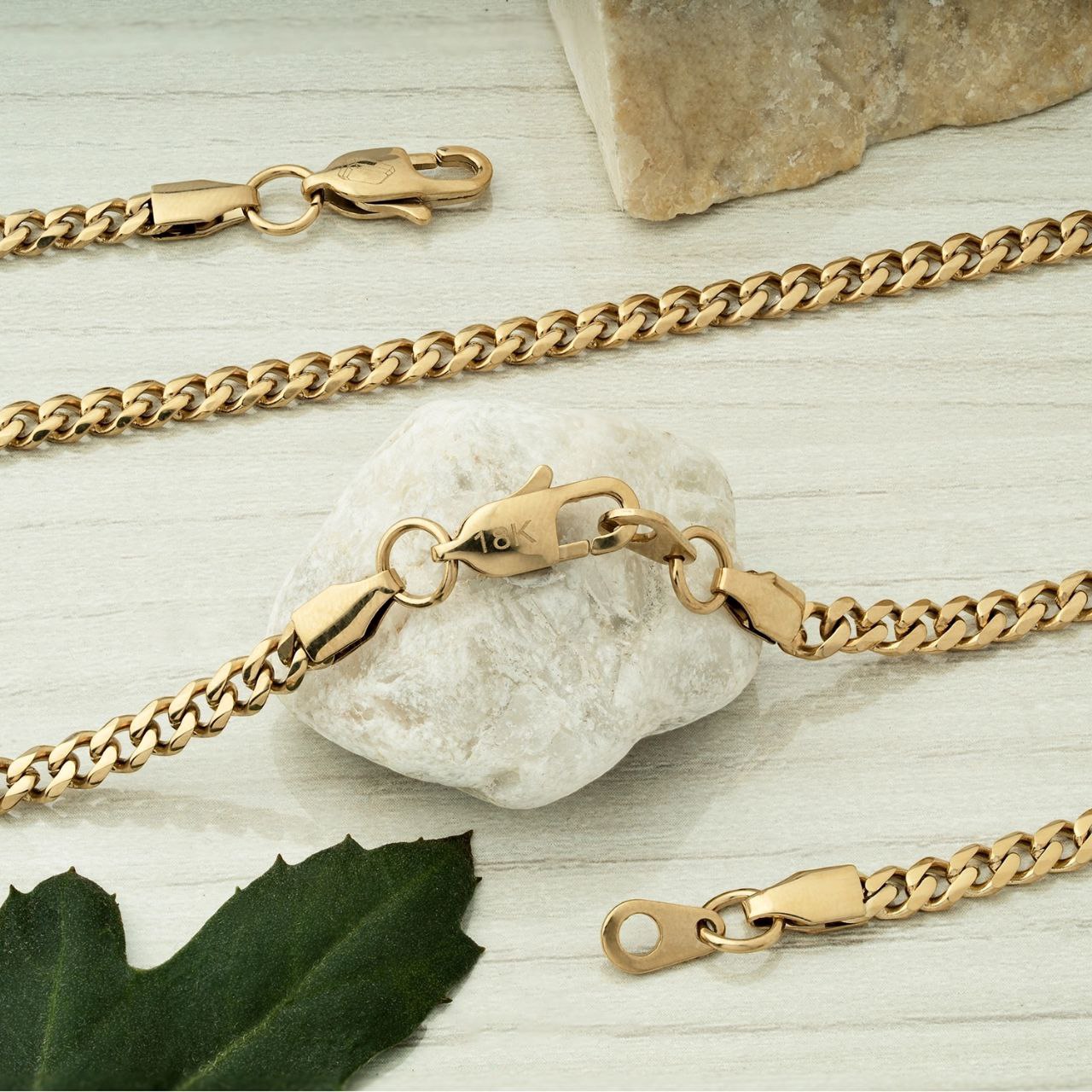 Cadena Cubana Mujer Oro laminado 18K 45CM x 2MM