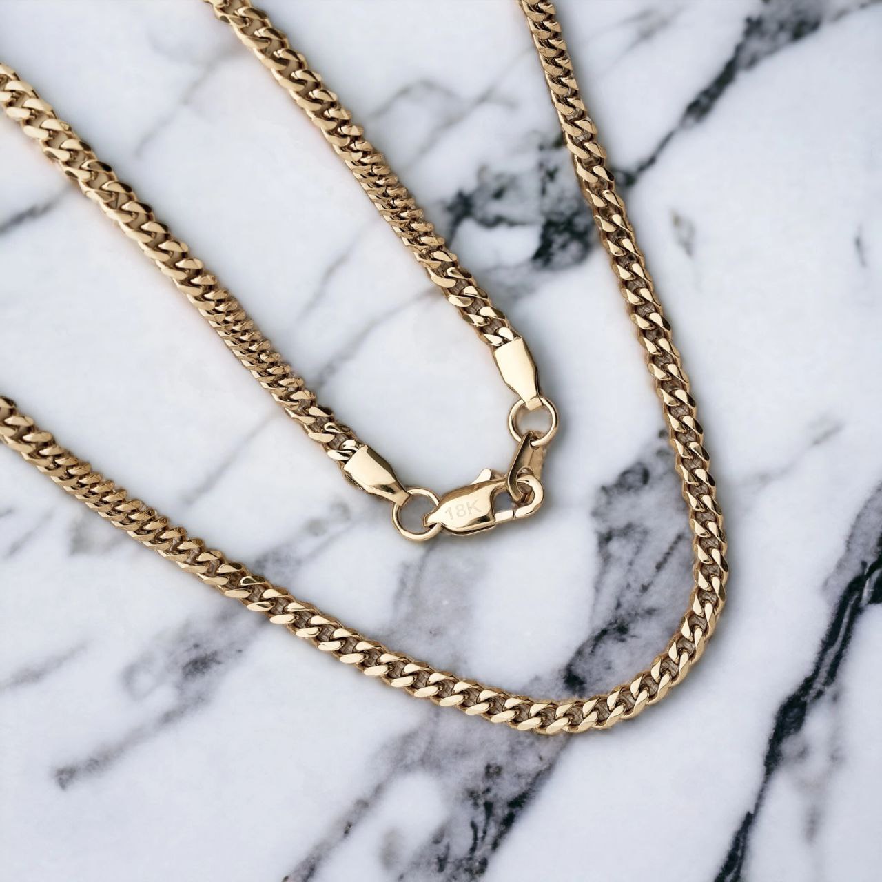 Cadena Cubana Mujer Oro laminado 18K 45CM x 2MM