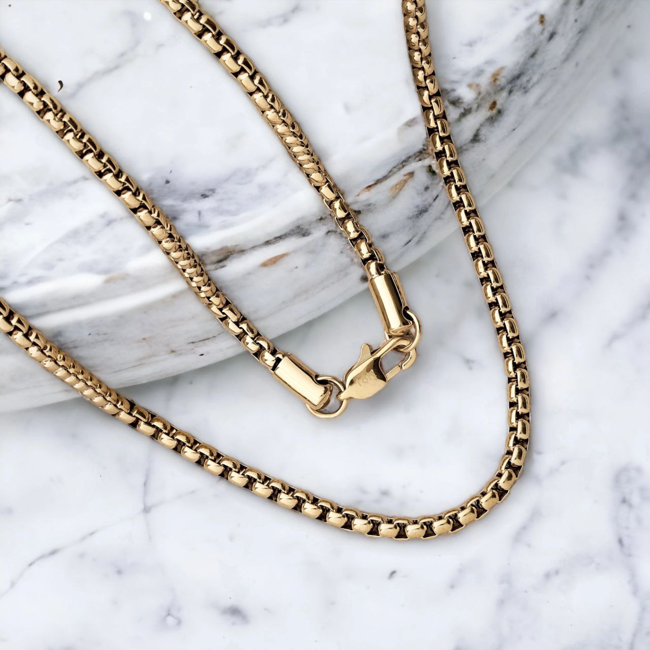 Cadena Tejido Veneciano 45cm Mujer Oro Laminado 18K