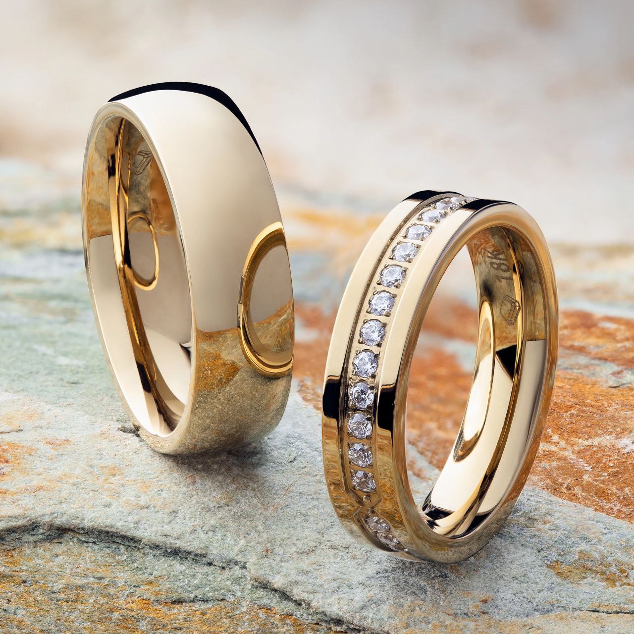 Argollas Anillos Matrimonio Milán en Oro laminado18K