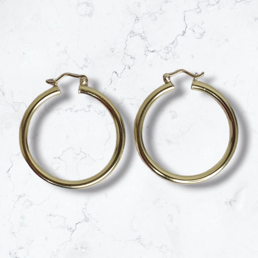 Candongas Grandes De Mujer Oro 18k Laminado 3 Cm