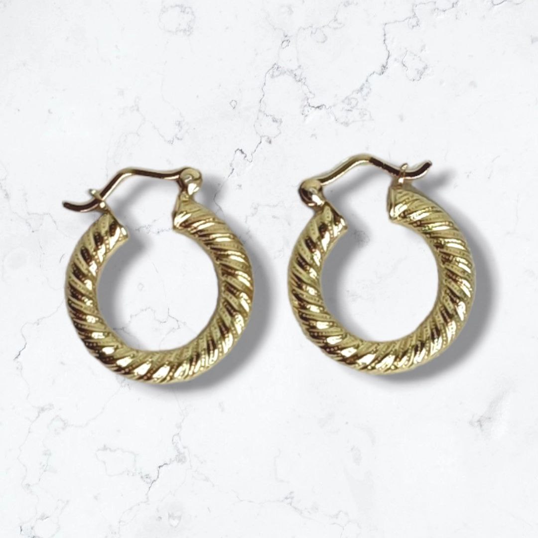 Candongas Pequeñas Oro Laminado18k Aros Melcocha 1,7 CM