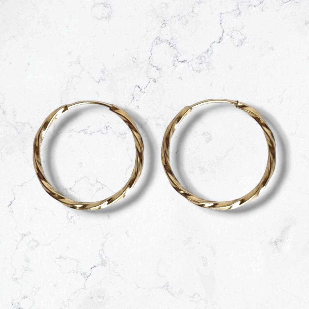 Candongas Medianas Mujer Oro Laminado18k Aros Melcocha
