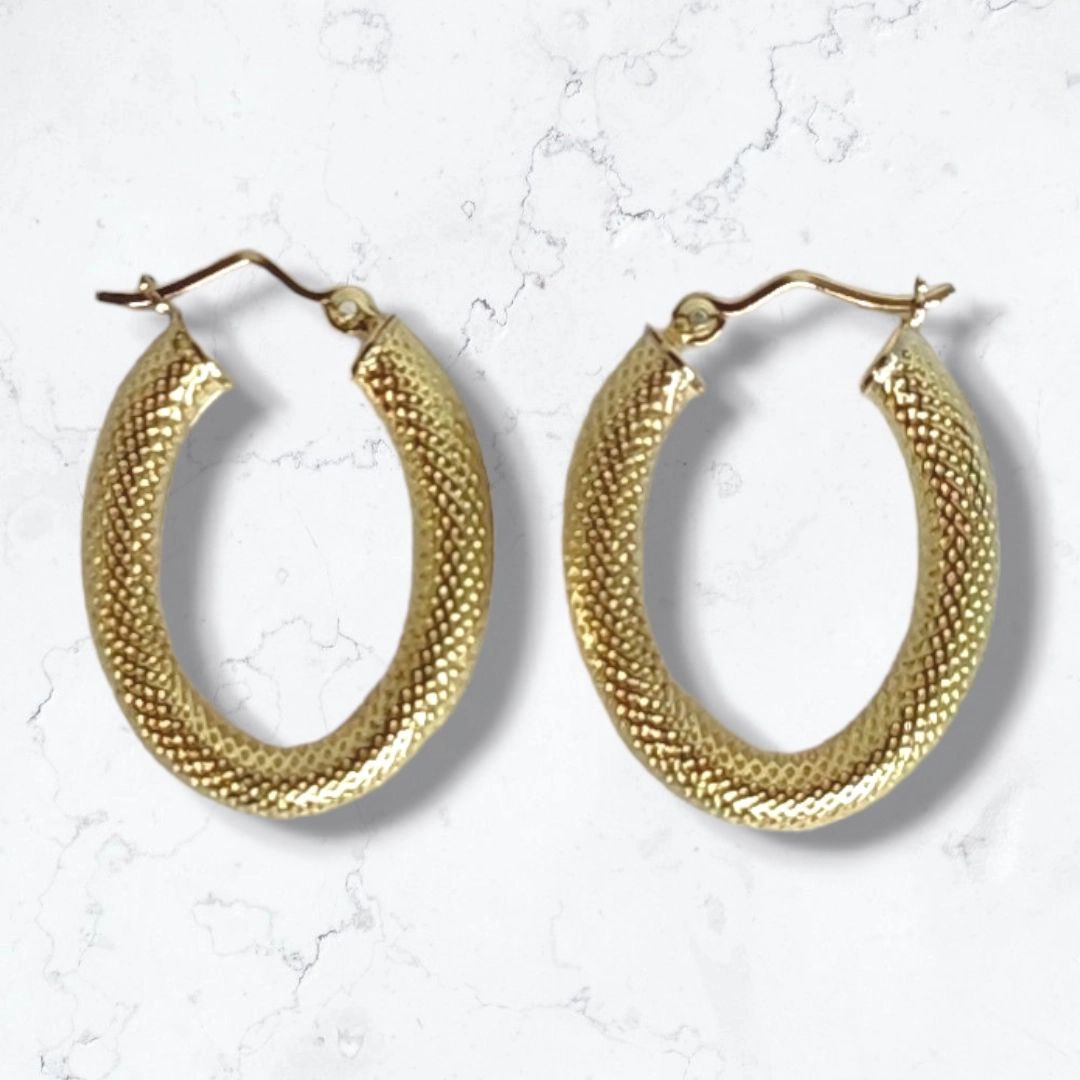 Candongas / Aretes Grandes Mujer Oro Laminado18k Ovalo 3 Cm