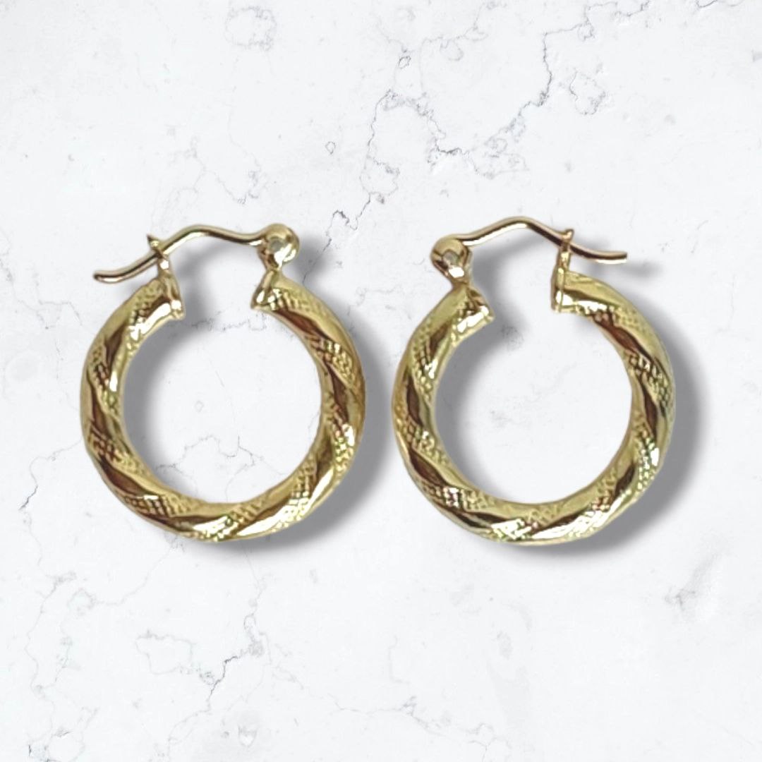 Small Candongas for Women, 18k Gold Plated, Elegant