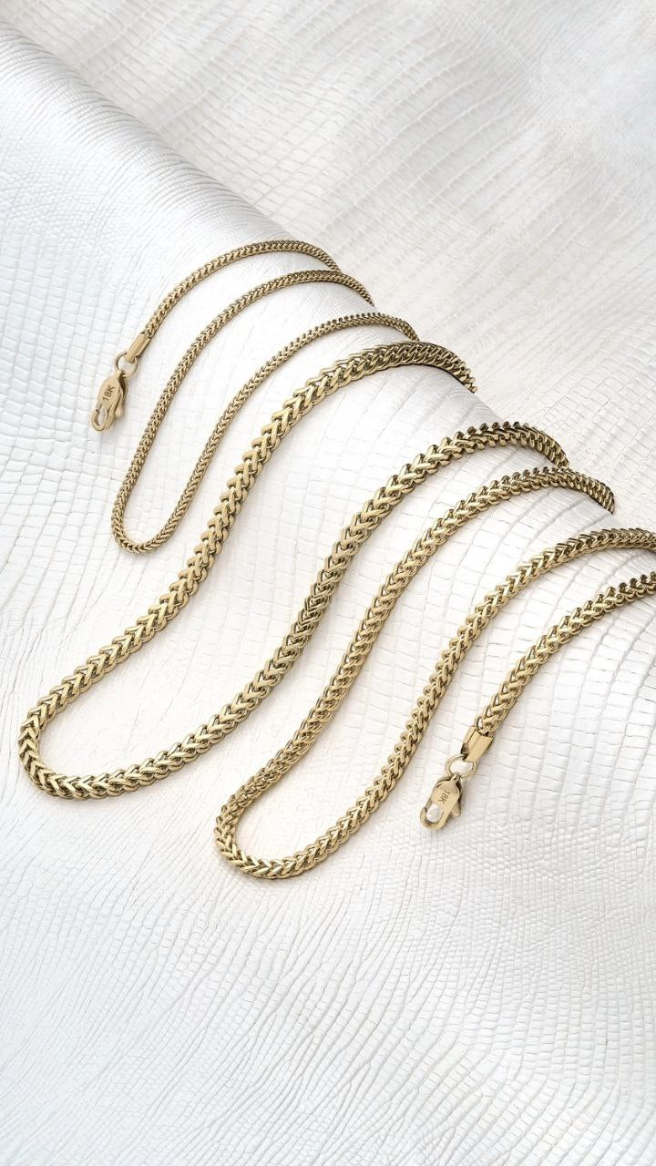 Women's or Girls' Chain in 18k Gold Plated Franco 45 CM and 2 MM