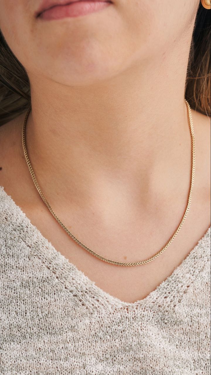 Women's or Girls' Chain in 18k Gold Plated Franco 45 CM and 2 MM