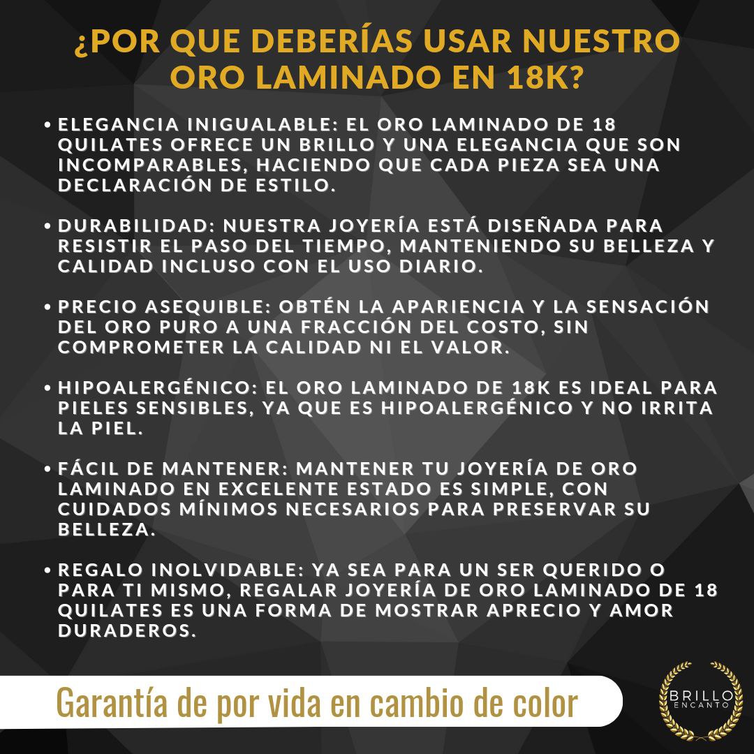 Aretes San Benito Mujer Oro Laminado 18K Antialérgicos