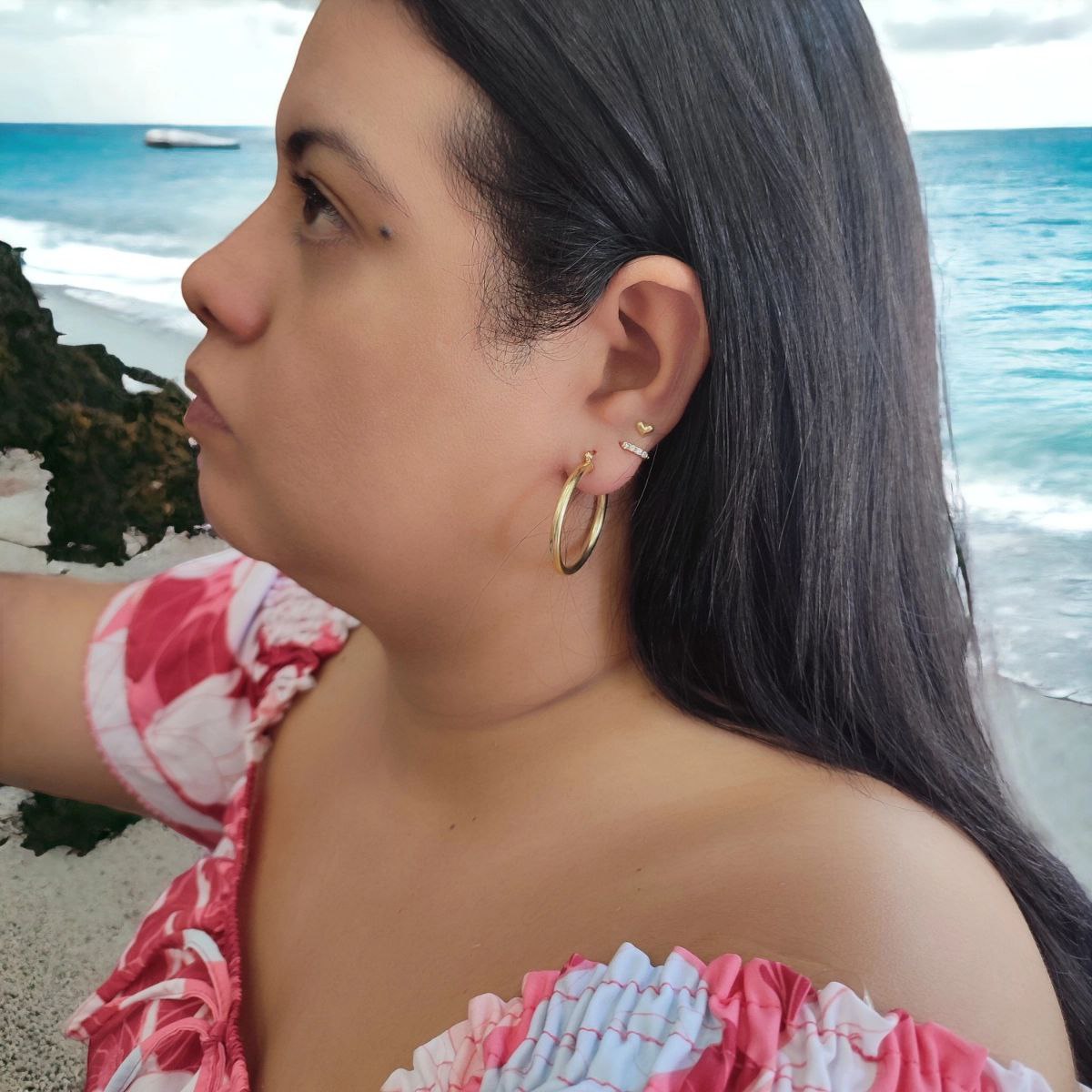 Candongas / Aretes Grandes Mujer Oro18k Laminado 3 Cm