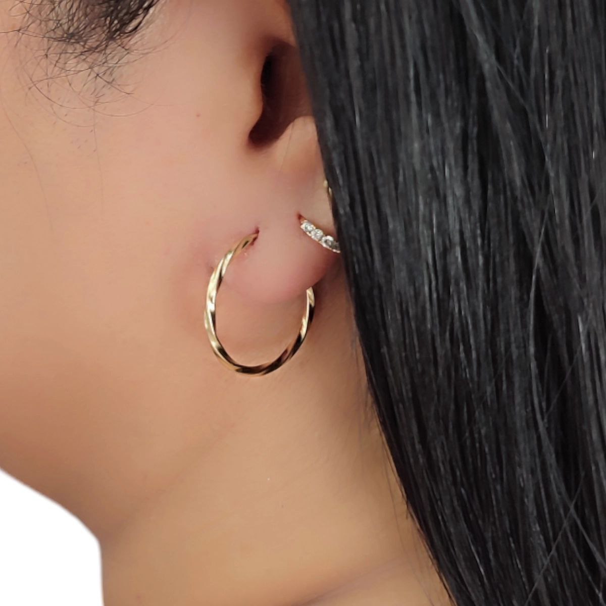 Candongas Medianas Mujer Oro Laminado18k Aros Melcocha
