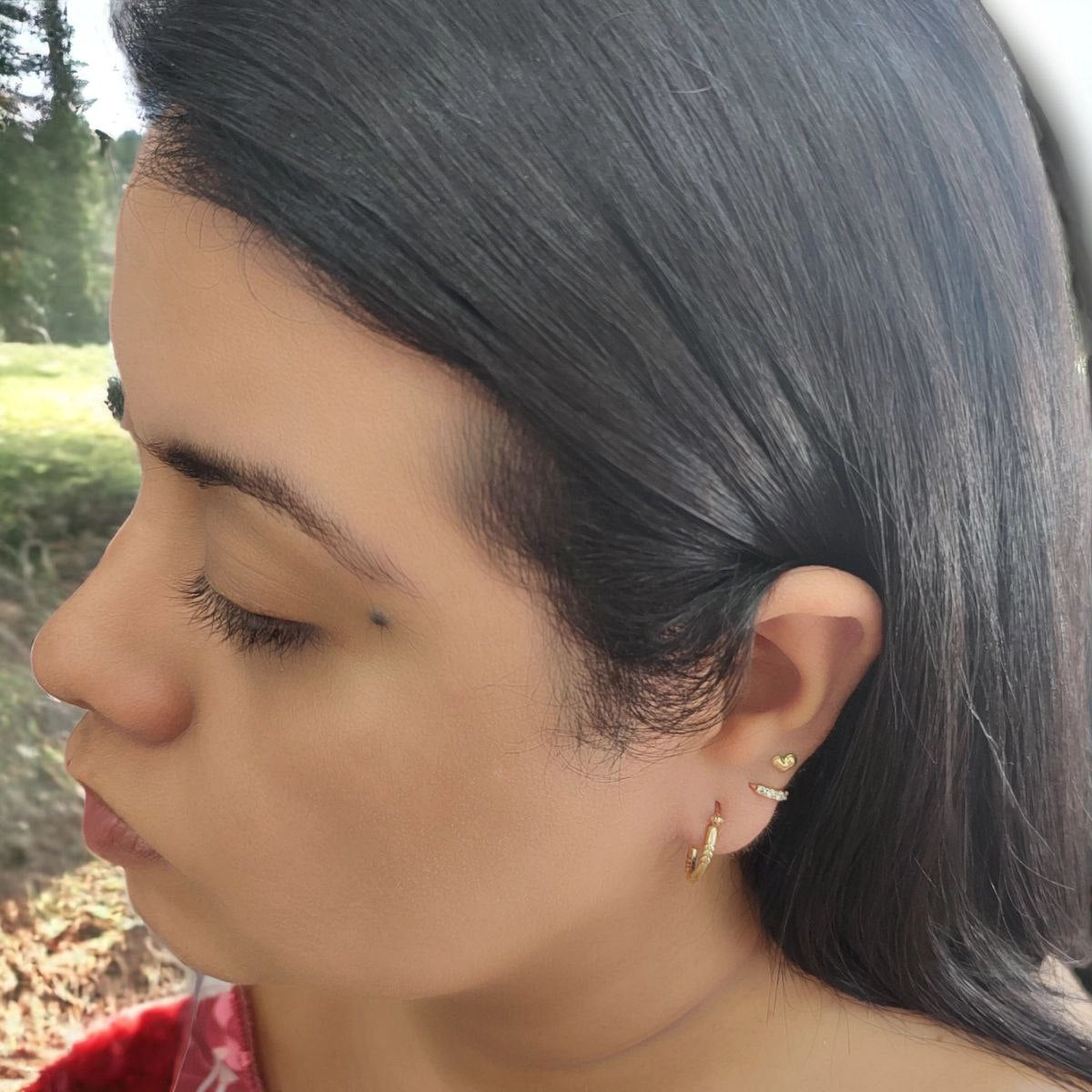 ARETES Casuales óvalos Anti alérgicas Mujer Oro Laminado18K
