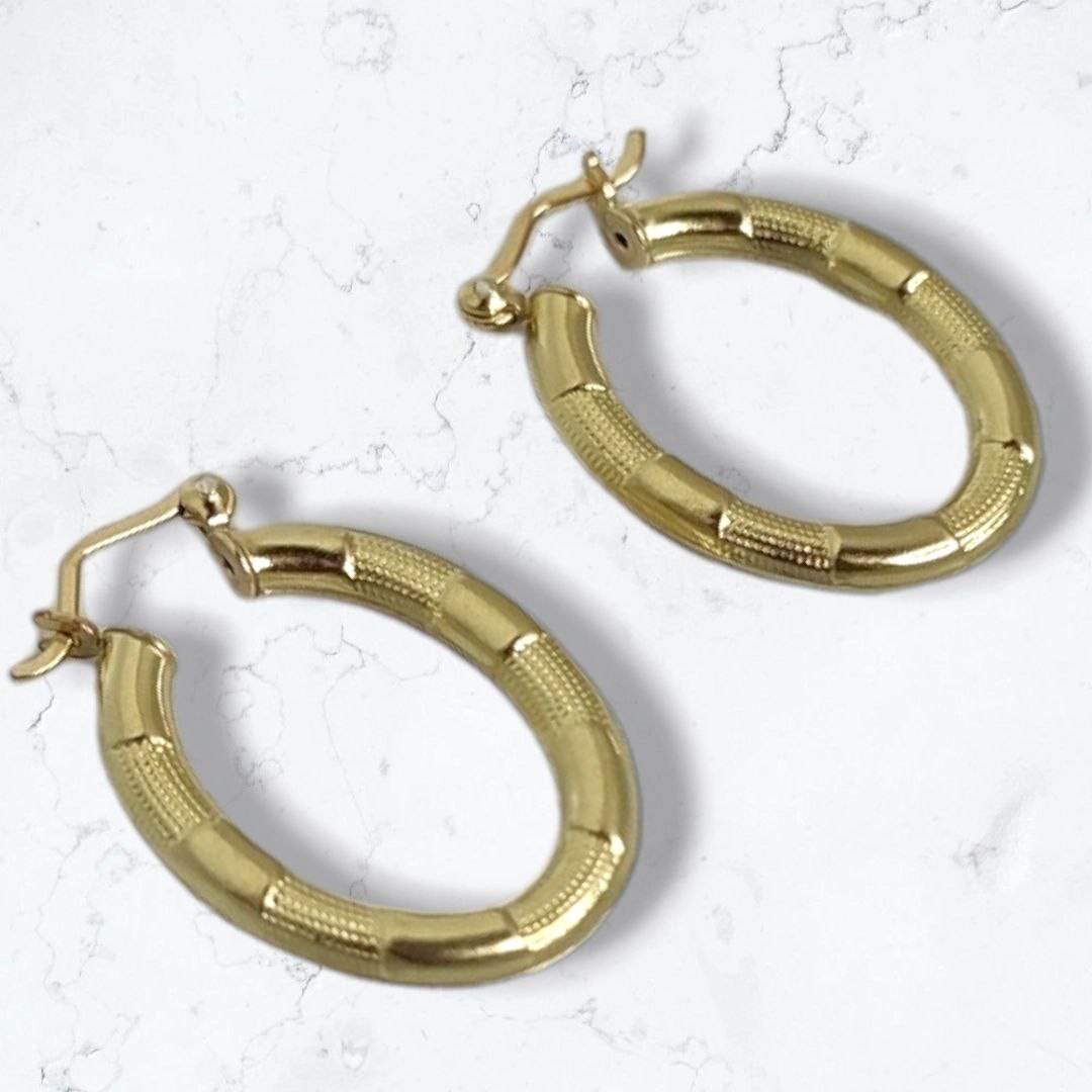 Candongas Oro Laminado 18k Ovaladas TEXTURAS