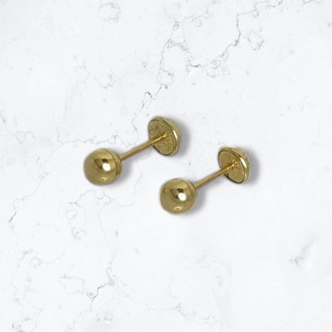 Aretes Bebe Oro Laminado 18k Bola 4MM