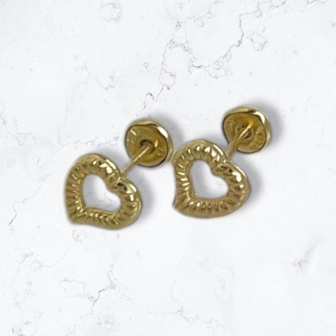 18k Gold Plated Anti-Allergy Heart Earrings