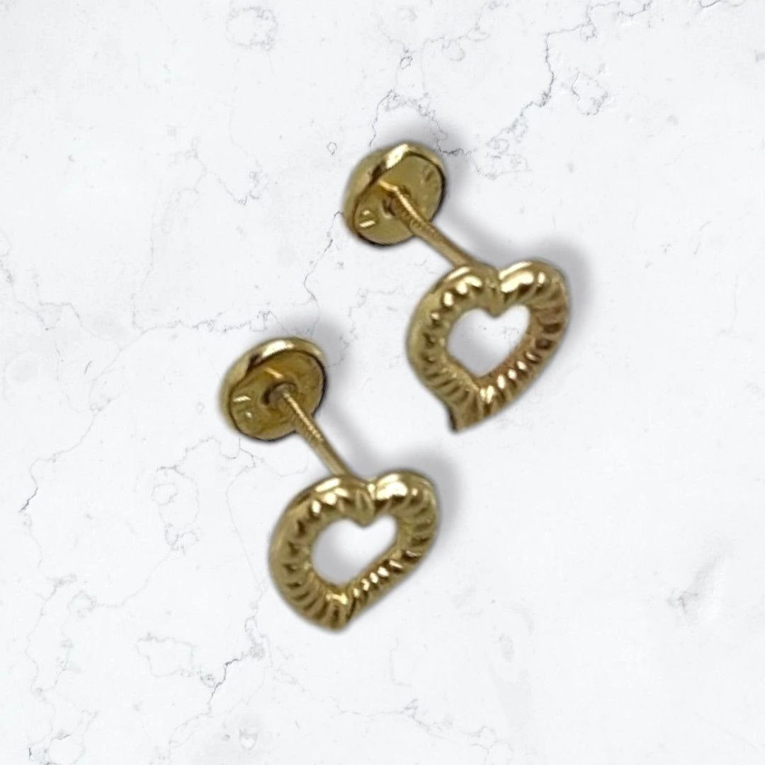 18k Gold Plated Anti-Allergy Heart Earrings