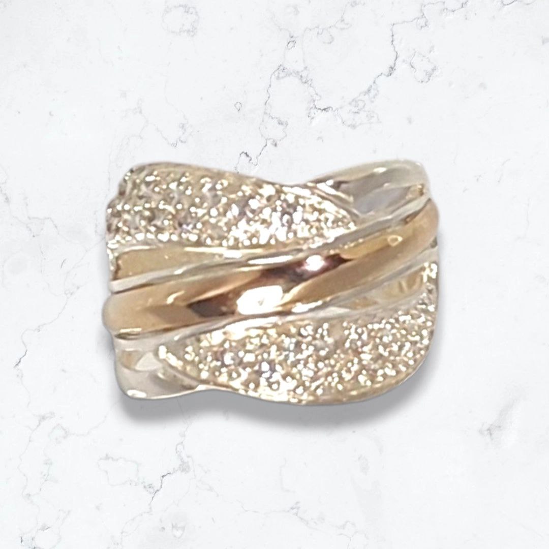 Anillo Oro y Plata925 Mujer Elegante
