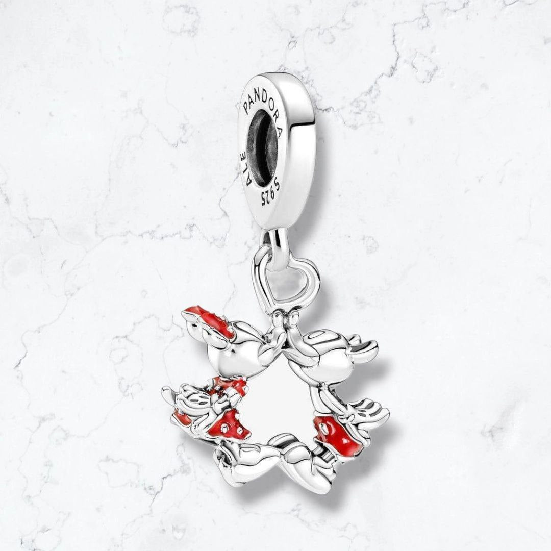 Dije Charm Mikey y Minnie en Plata925