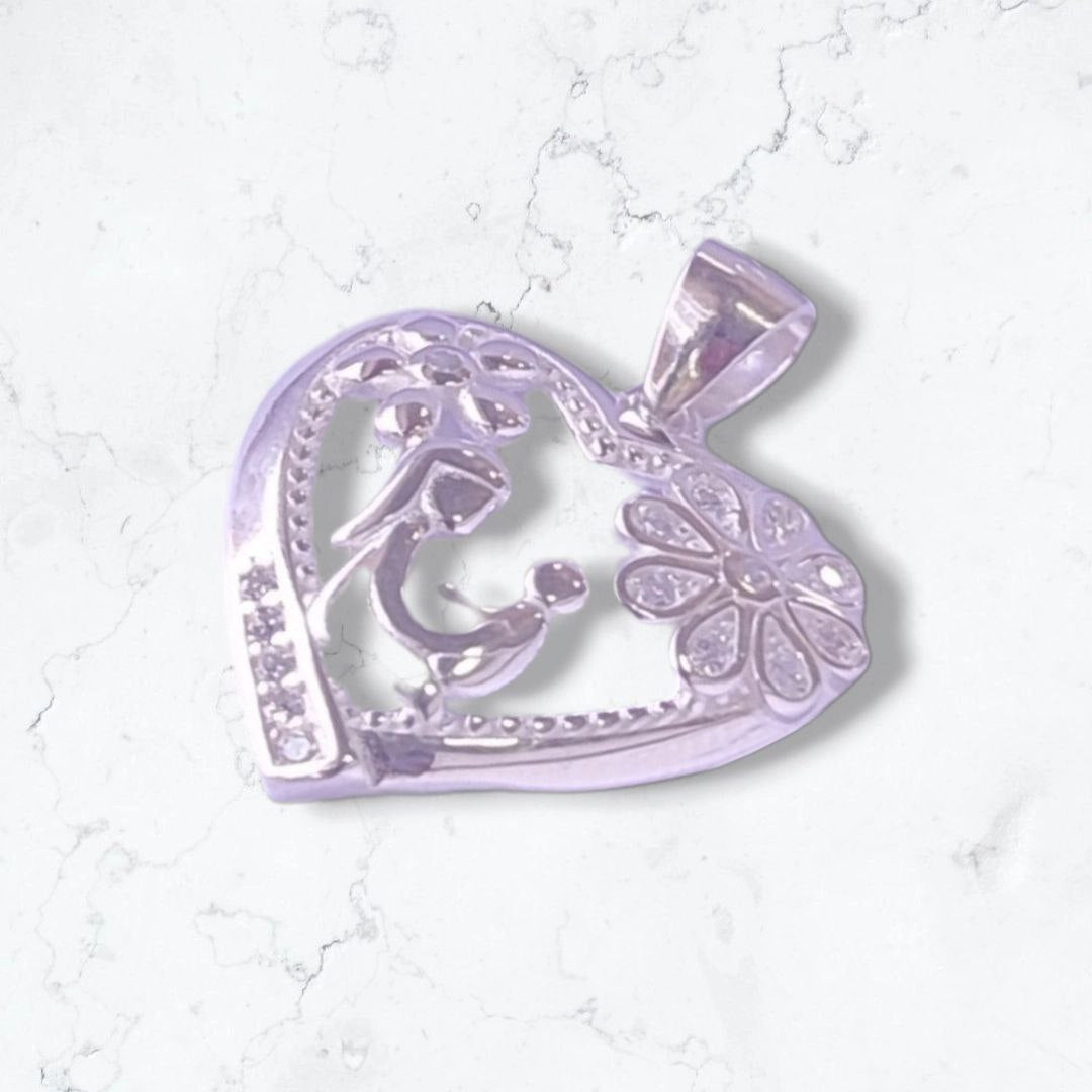Dije Corazón de Mamá Plata925 grande