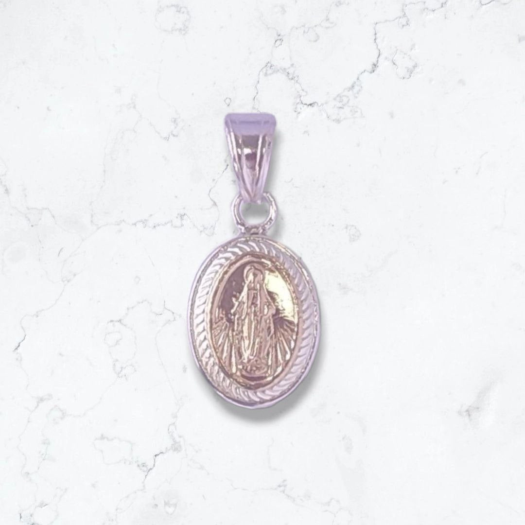 Dije Virgen Milagrosa Oro y Plata925