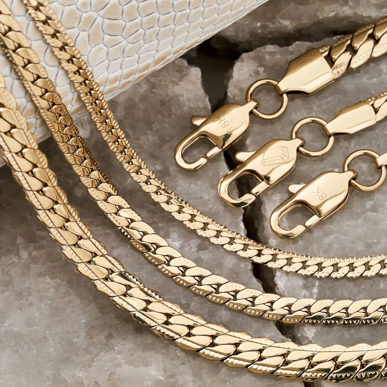 Cadena Gravada Oro laminado18K