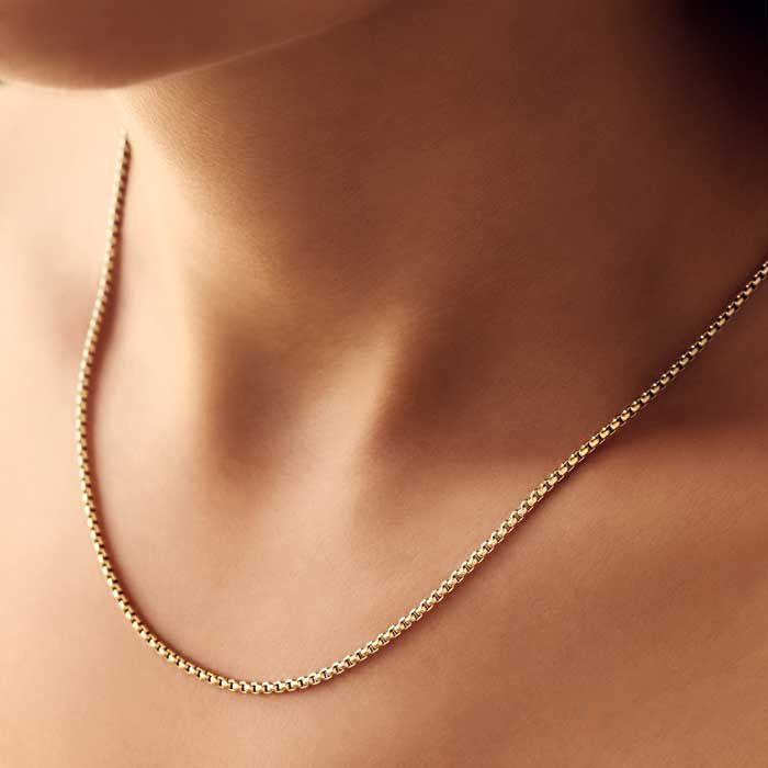 Cadena Tejido Veneciano 45cm Mujer Oro Laminado 18K