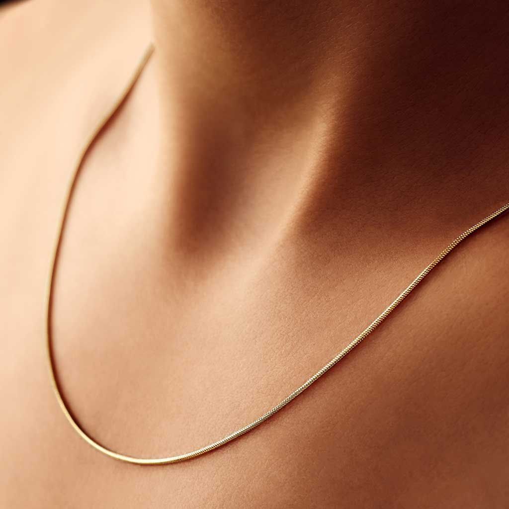 18K Gold Plated Woven Cord Chain 45cm for Women