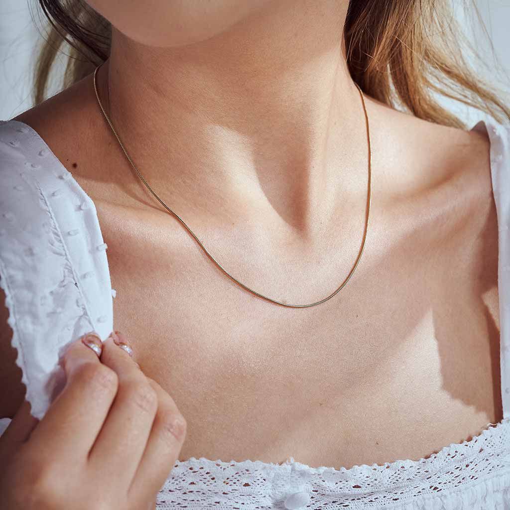 18K Gold Plated Woven Cord Chain 45cm for Women
