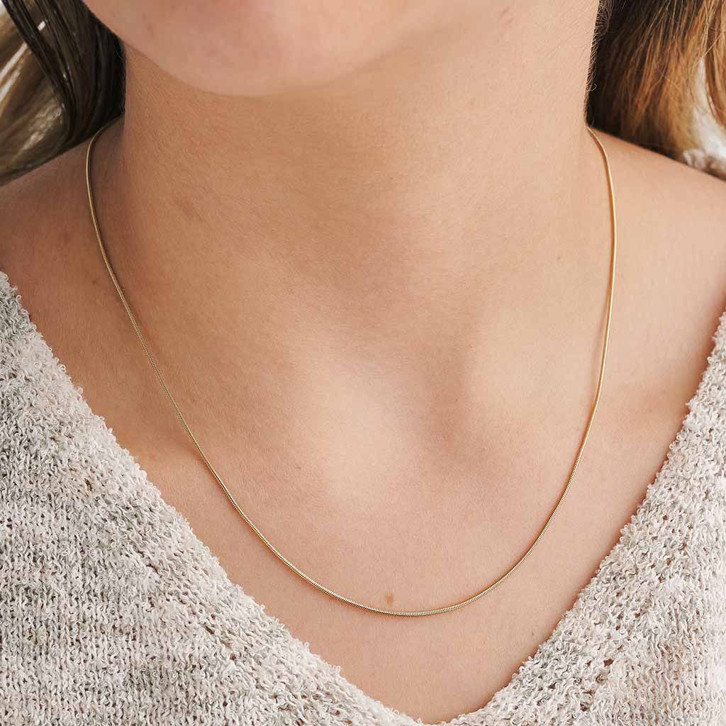 18K Gold Plated Woven Cord Chain 45cm for Women