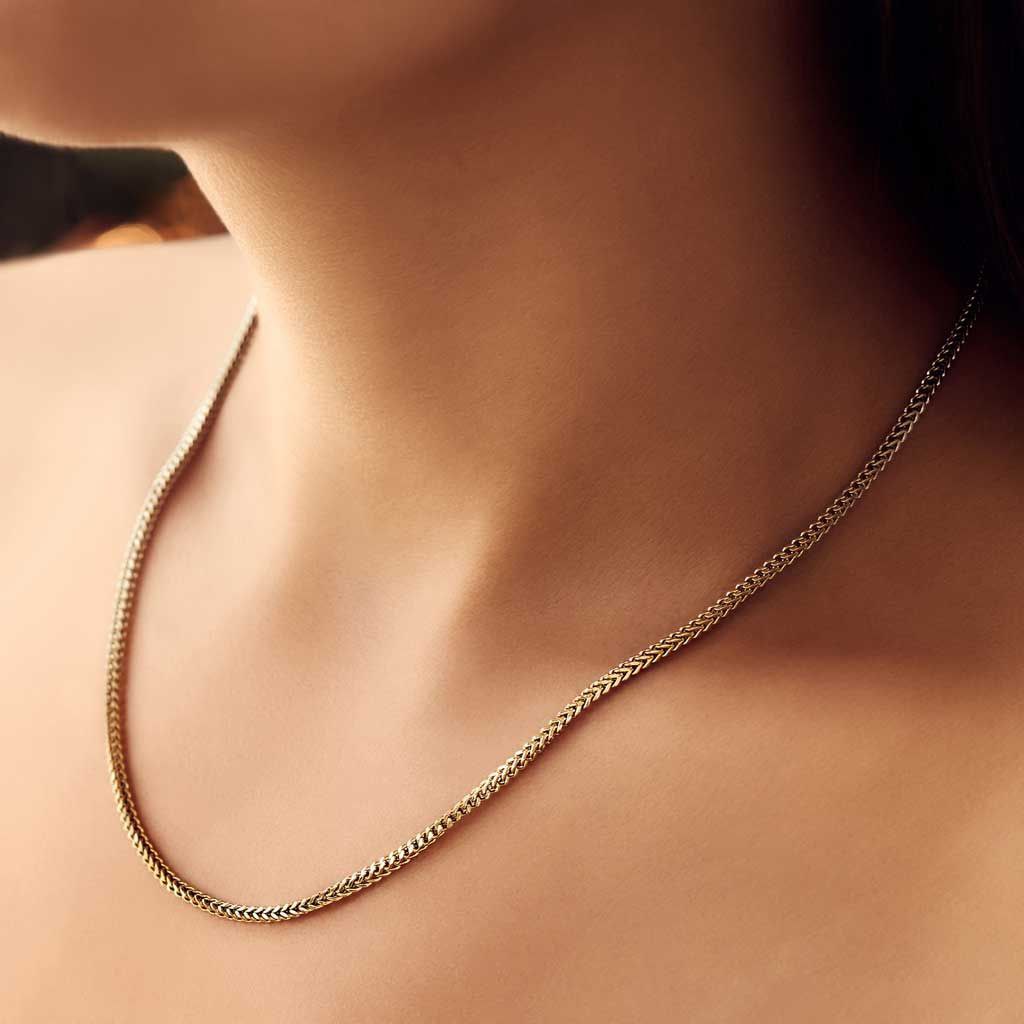 Women's or Girls' Chain in 18k Gold Plated Franco 45 CM and 2 MM
