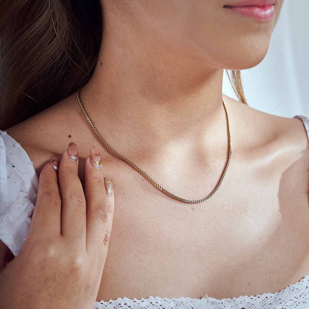 Women's or Girls' Chain in 18k Gold Plated Franco 45 CM and 2 MM