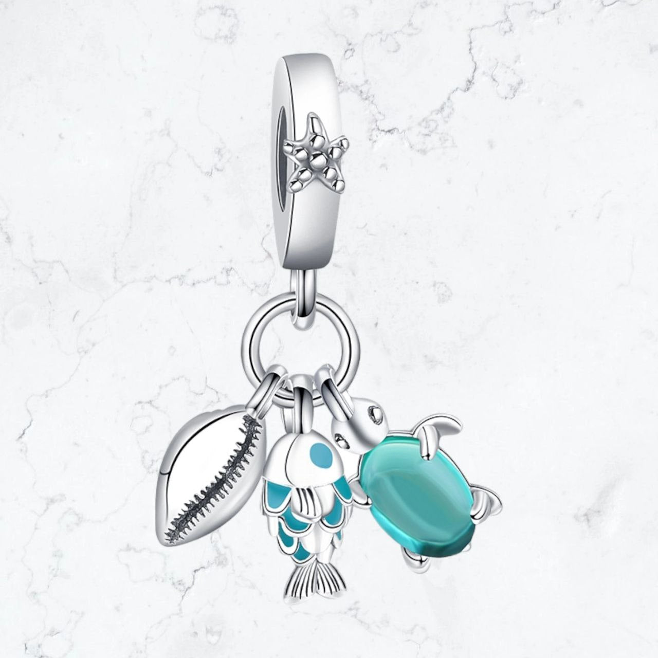 Dije Charm Tortuga Vida Marina Plata925