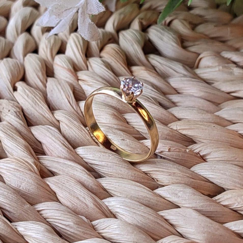 Anillo compromiso Mujer Elegante Oro Laminado 18K