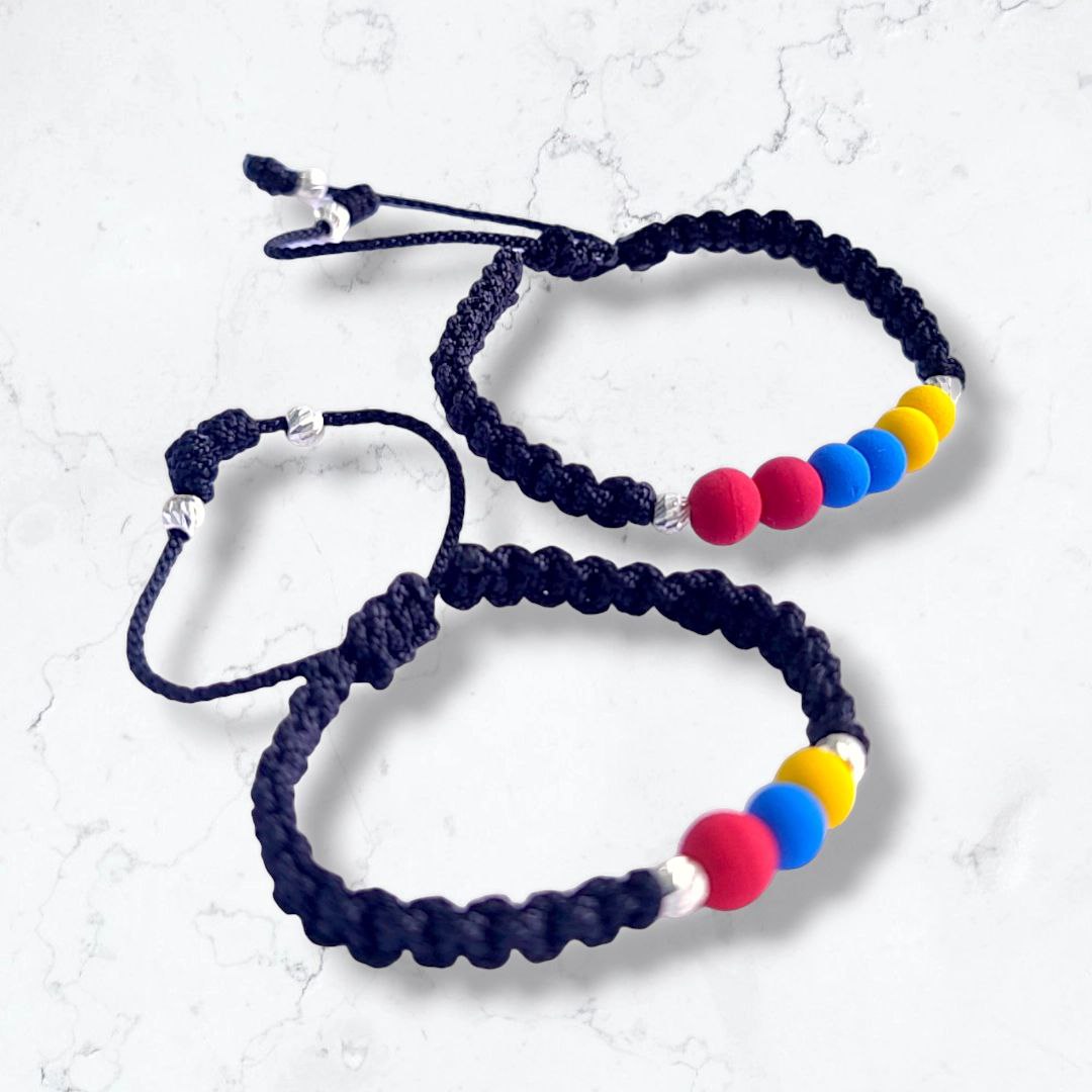 Pulseras de Pareja Plata 925 Amor y el Orgullo Colombiano