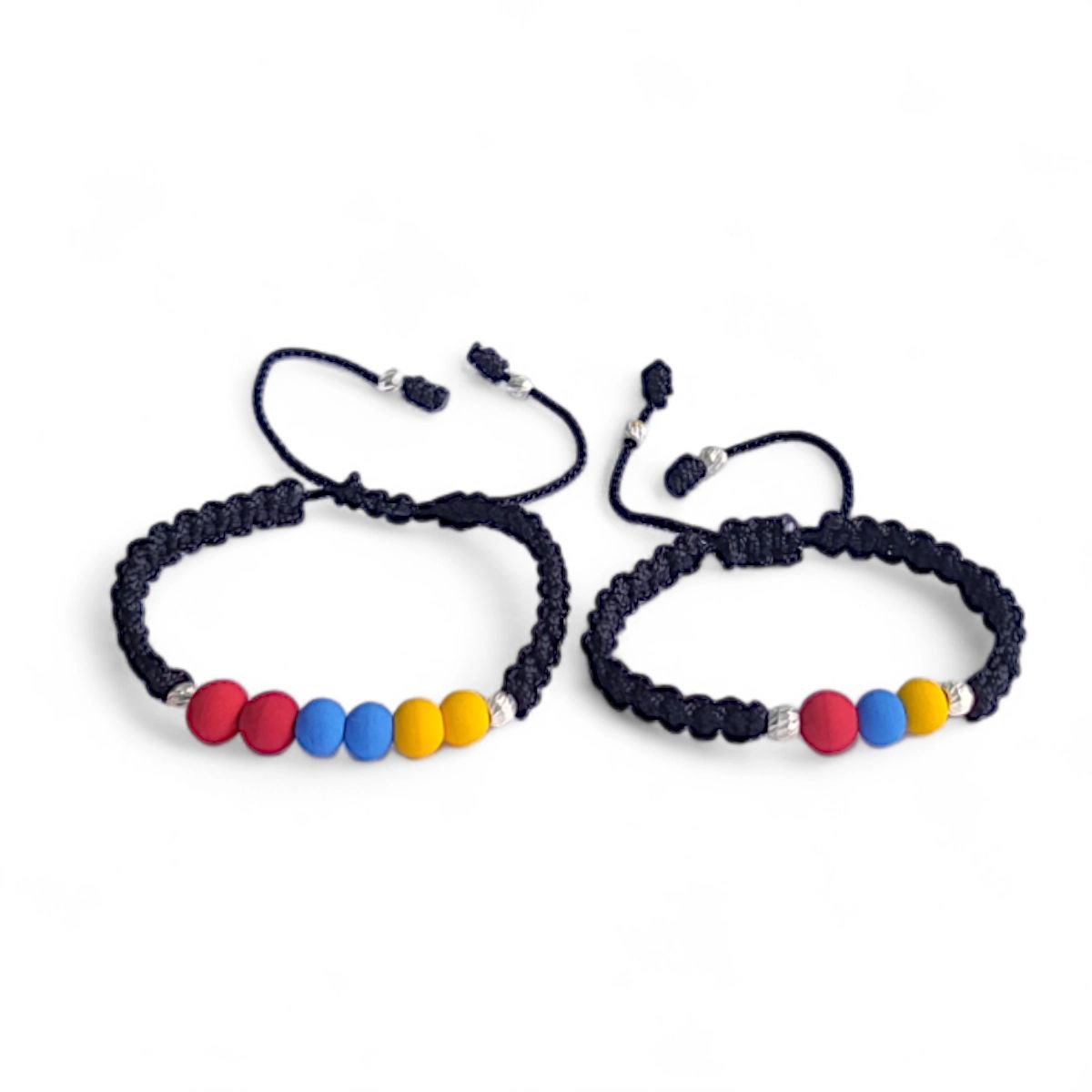 Pulseras de Pareja Plata 925 Amor y el Orgullo Colombiano