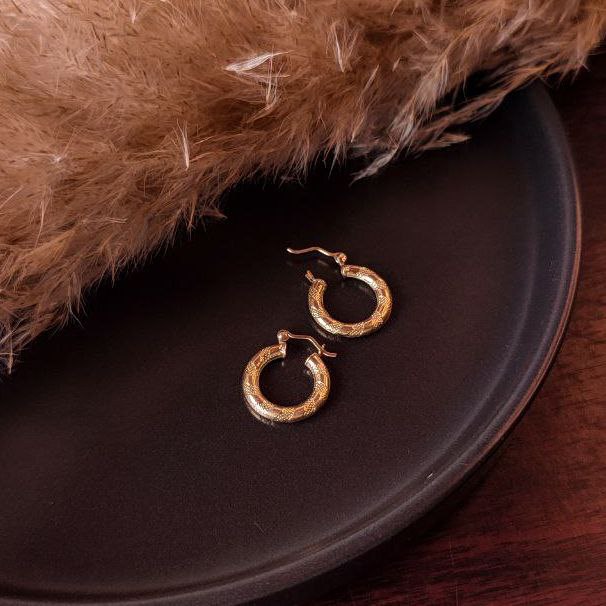 Small Candongas for Women, 18k Gold Plated, Elegant