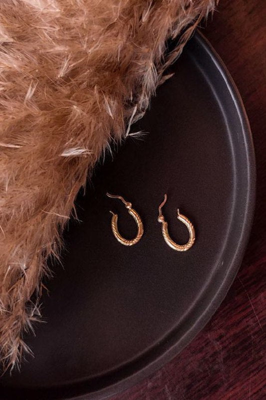 Casual Oval Anti-Allergy Candongas for Women, 18K Gold Plated