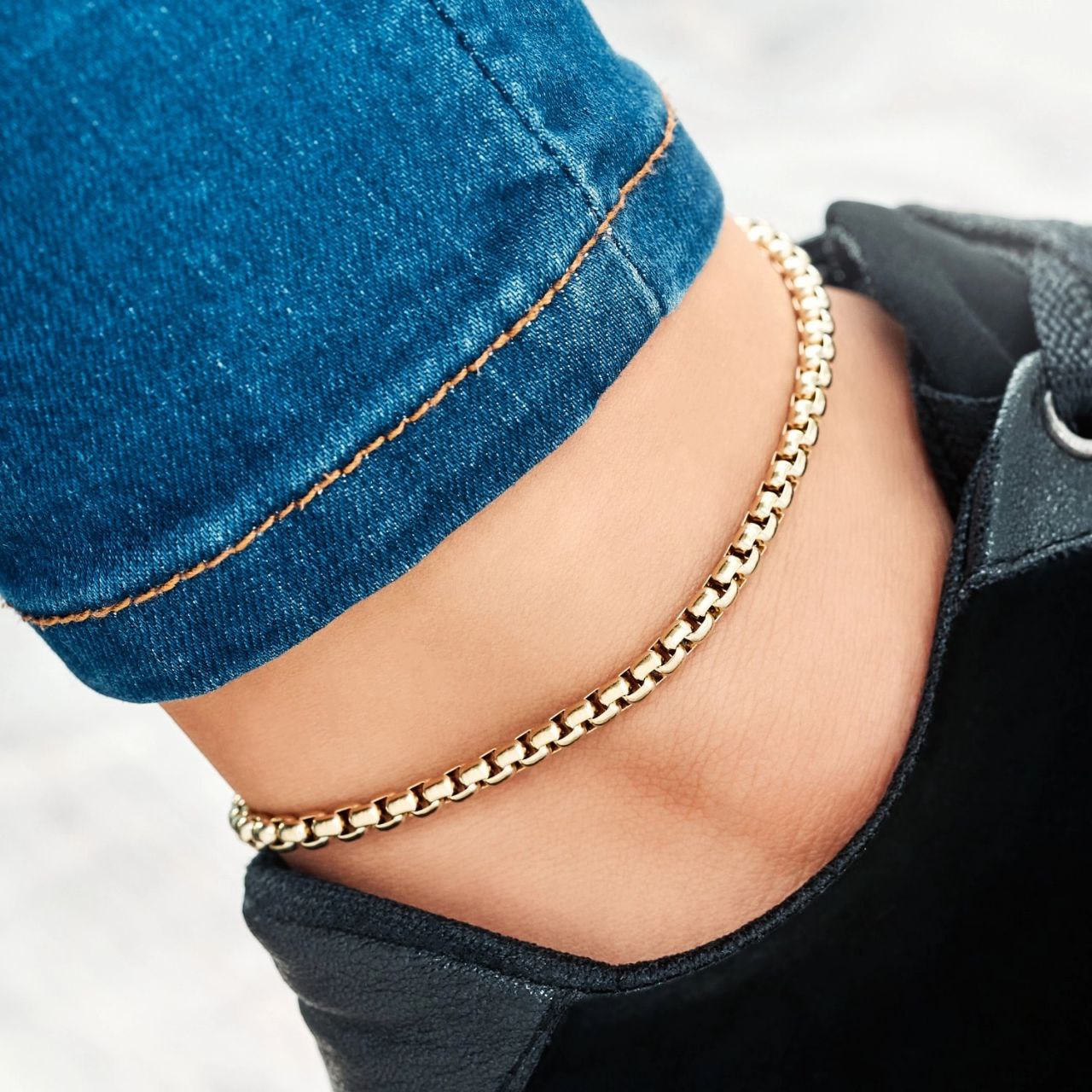 Tobillera Unisex Oro Laminado 18K Veneciana