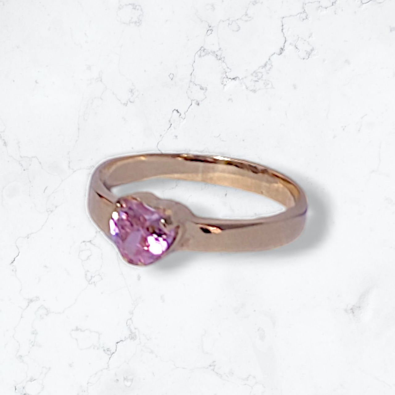 Anillo Dama Oro 18k Solitario Corazón