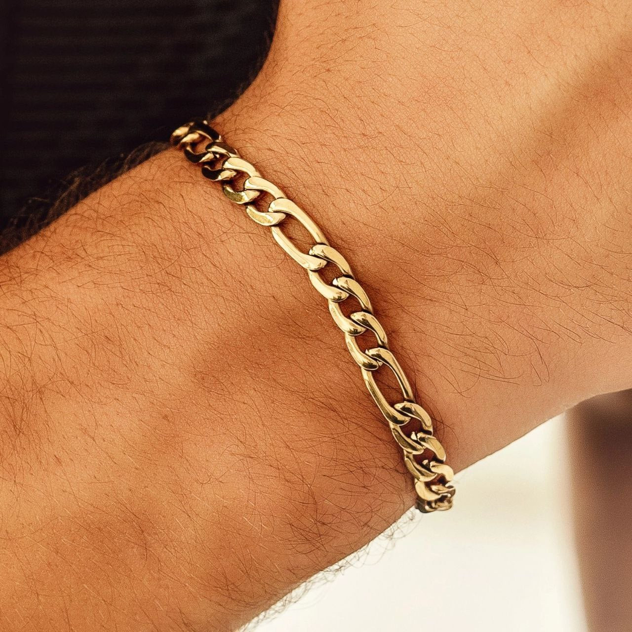 Figaro Manilla Bracelet 18K lapping gold