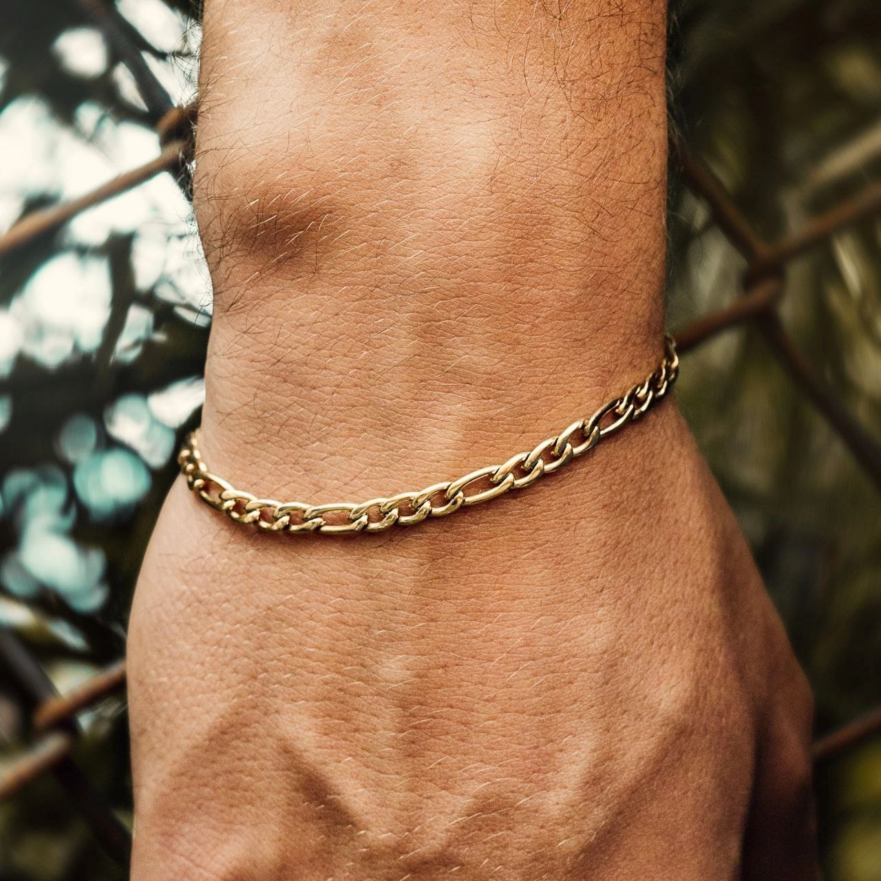 Figaro Manilla Bracelet 18K lapping gold