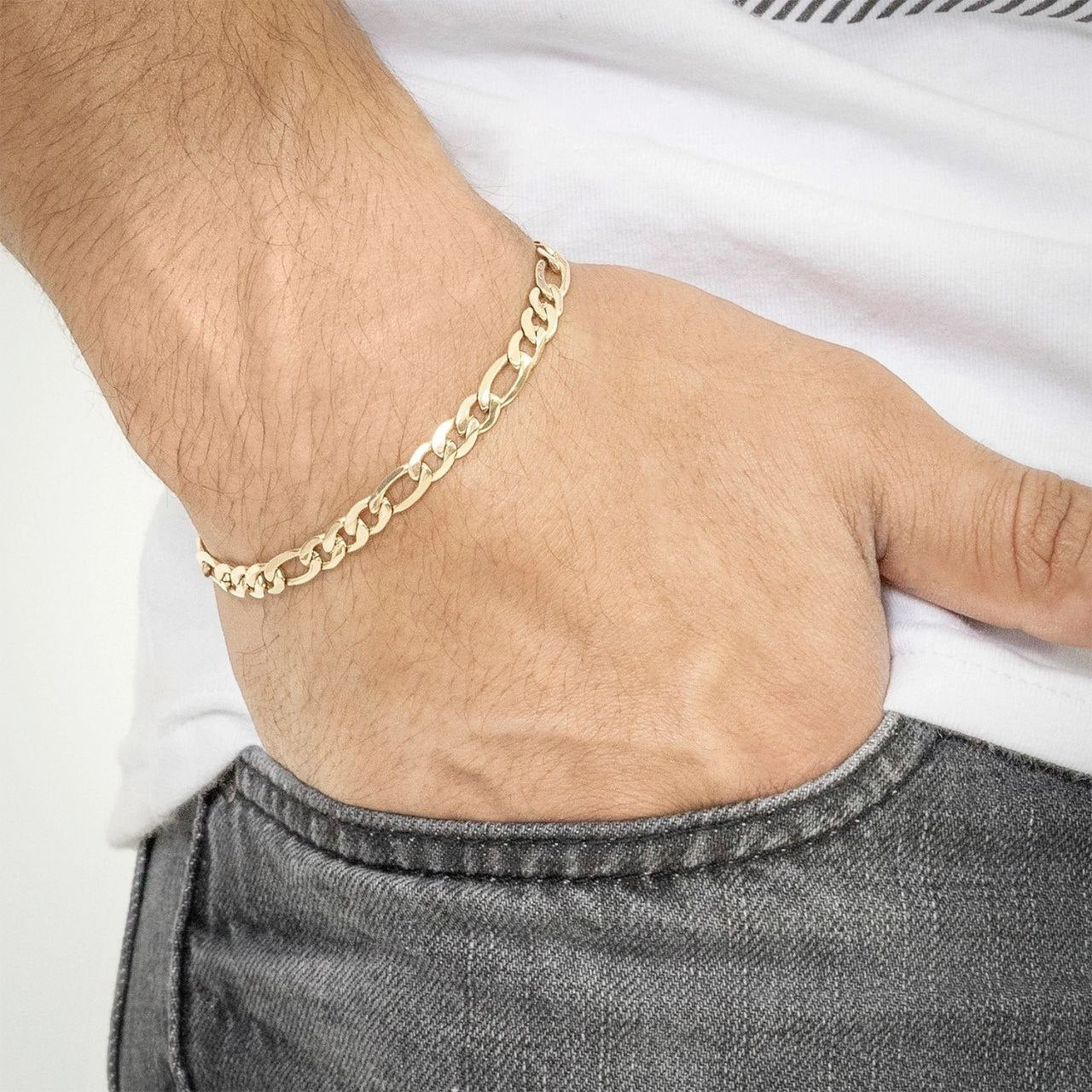 Figaro Manilla Bracelet 18K lapping gold