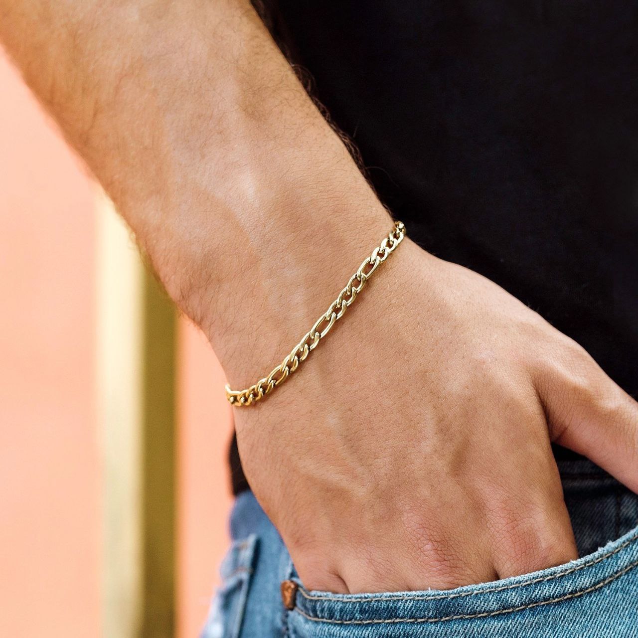 Figaro Manilla Bracelet 18K lapping gold