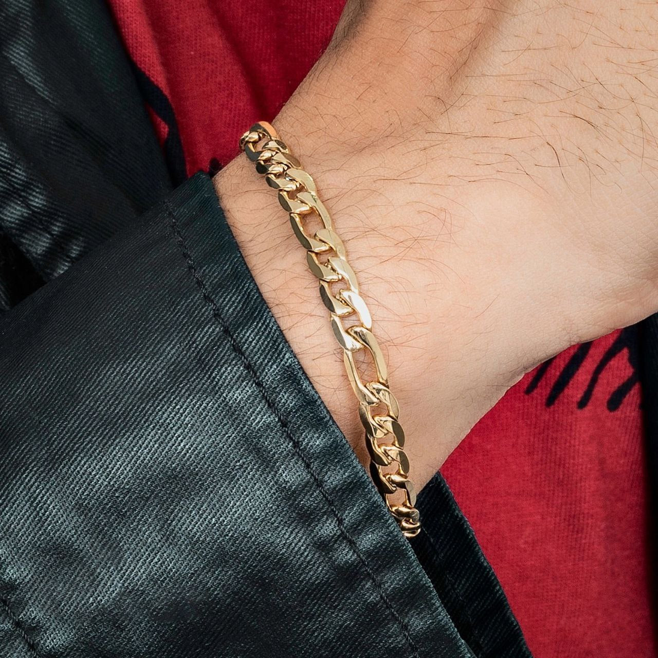 Figaro Manilla Bracelet 18K lapping gold