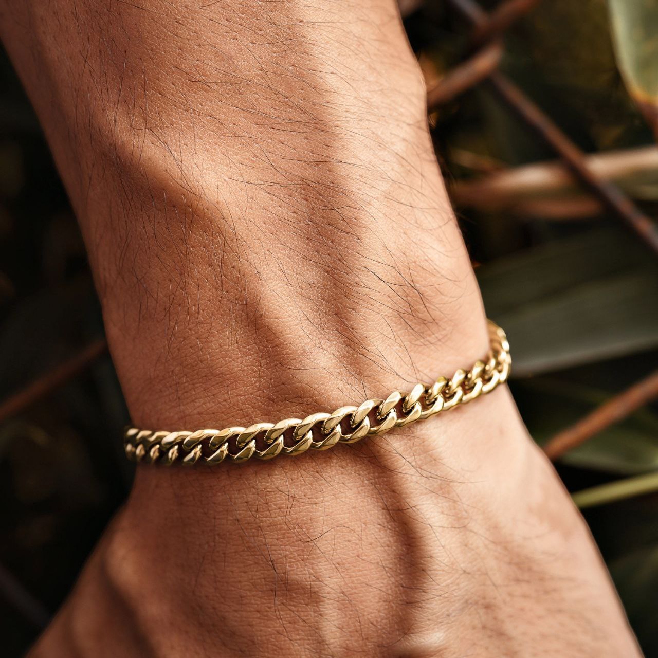 Pulsera Manilla Cubana Oro lamiando 18K 4 mm