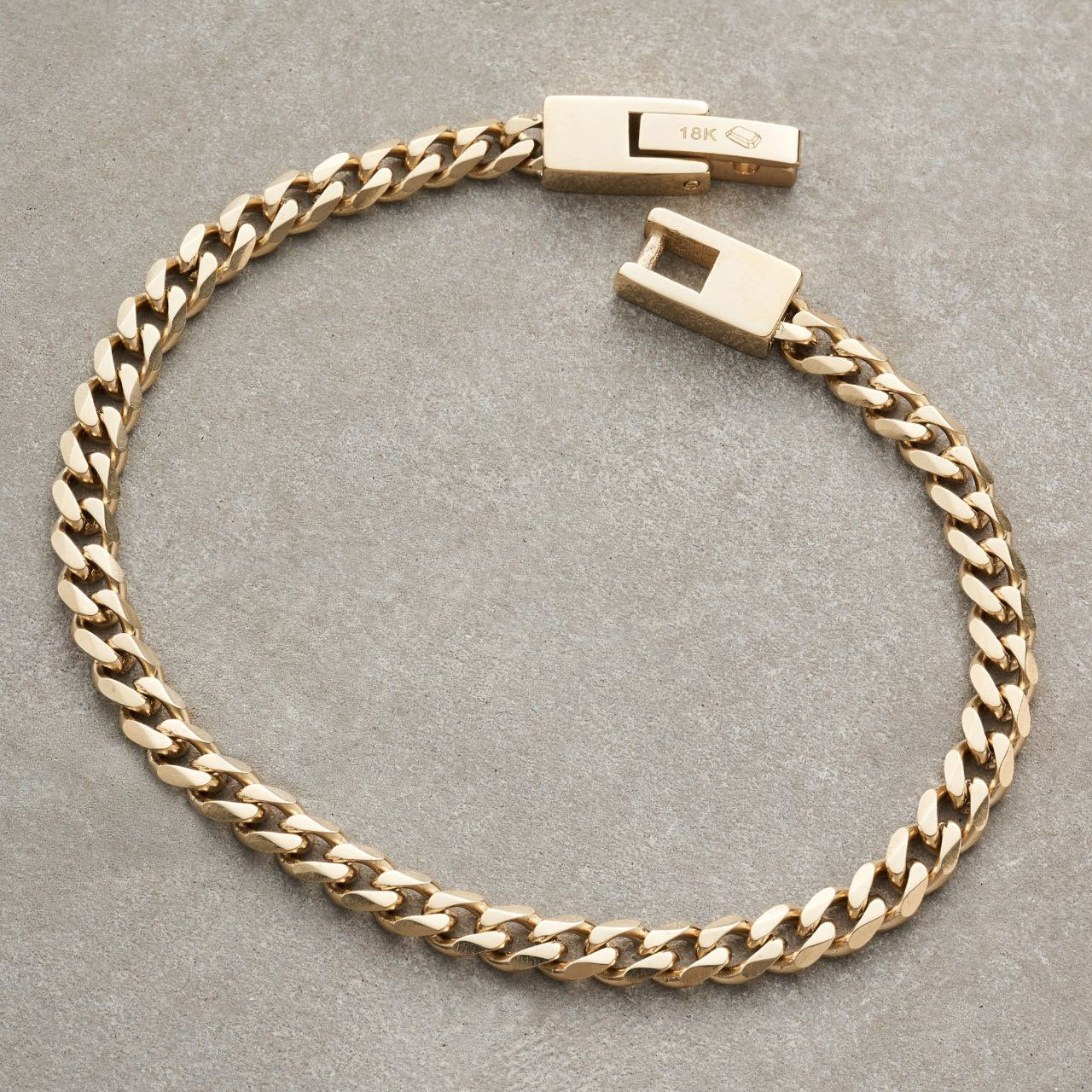 Pulsera Manilla Cubana Oro lamiando 18K