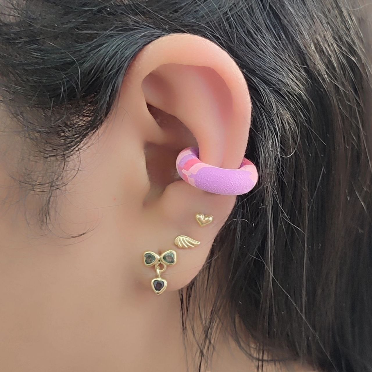 Earcuff Neopreno Rosa Camuflado