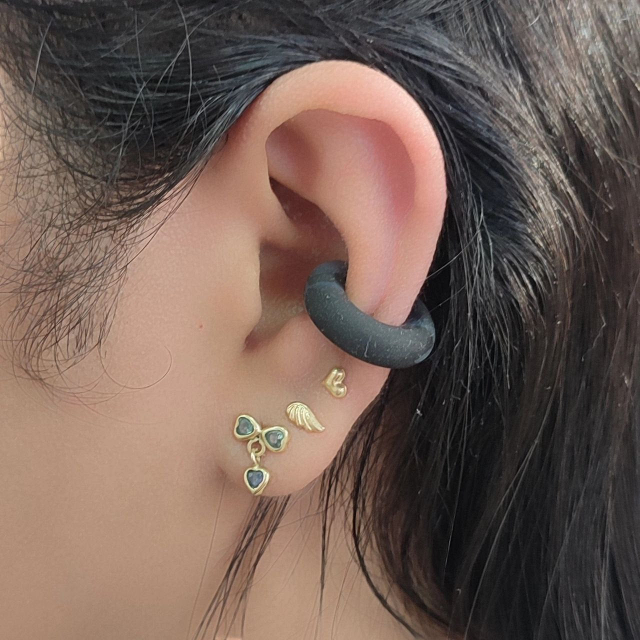 Earcuff Neopreno Negro Camuflado