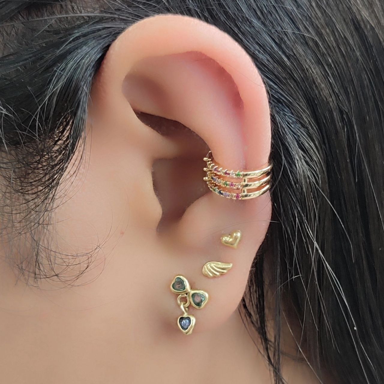Earcuff Dorado Circones Colores