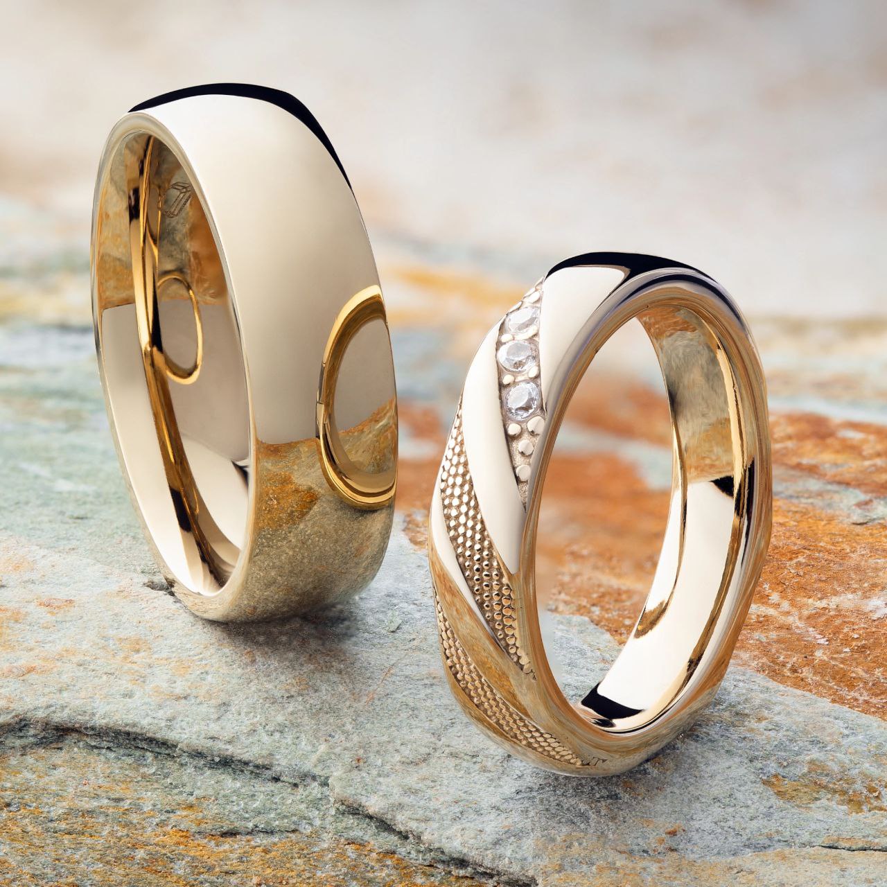 Argollas Matrimonio Nápoles Oro laminado18K Brillo Encanto