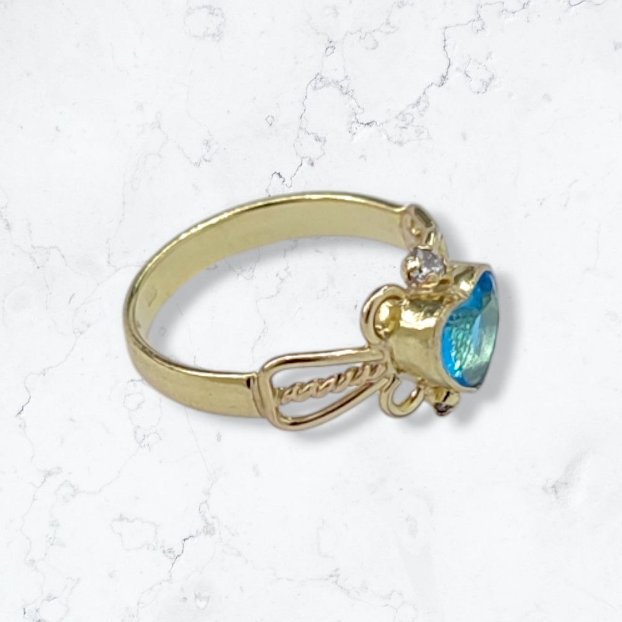 18k Gold Laminated Solitaire Heart Ring